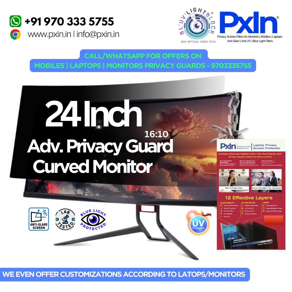 24 Inch(16:10) Curved monitor privacy filter