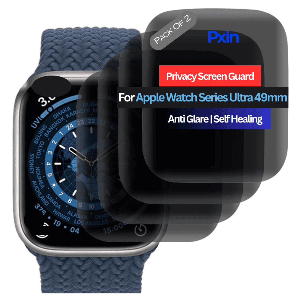 Apple Watch Series Ultra 49mm Smartwatch Privacy Screen Guard for | Privacy Filter | Anti-Glare, Fingerprint Resistant (Pack of 2)