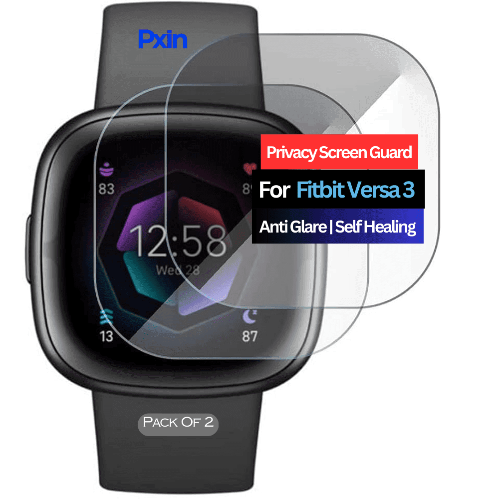 Fitbit Versa 3 Smartwatch Privacy Screen Guard for | Privacy Filter | Anti-Glare, Fingerprint Resistant (Pack of 2)