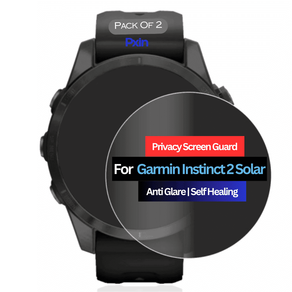 Garmin Instinct Crossover Smartwatch Privacy Screen Guard for | Privacy Filter | Anti-Glare, Fingerprint Resistant (Pack of 2)