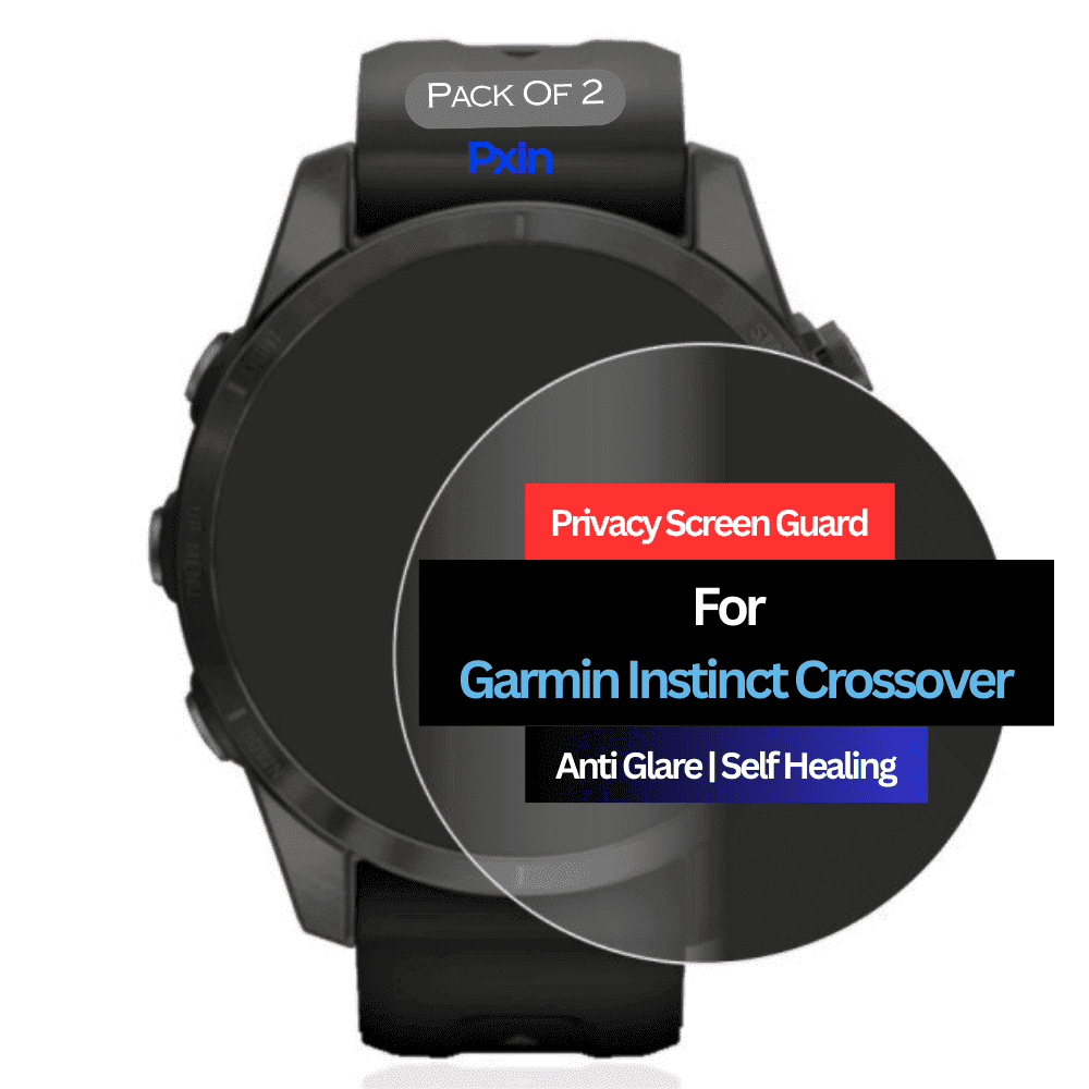 Garmin Instinct Crossover Smartwatch Privacy Screen Guard for | Privacy Filter | Anti-Glare, Fingerprint Resistant (Pack of 2)