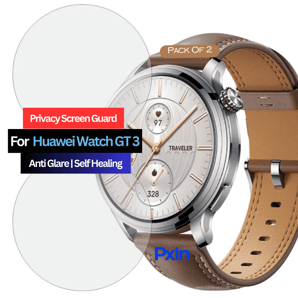 Huawei Watch GT 3 Smartwatch Privacy Screen Guard for | Privacy Filter | Anti-Glare, Fingerprint Resistant (Pack of 2)