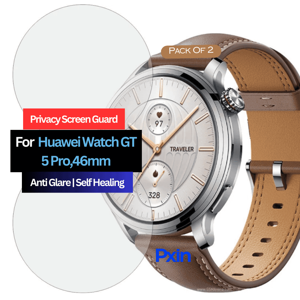 Huawei Watch GT5 Pro 46 mm Smartwatch Privacy Screen Guard for | Privacy Filter | Anti-Glare, Fingerprint Resistant (Pack of 2)