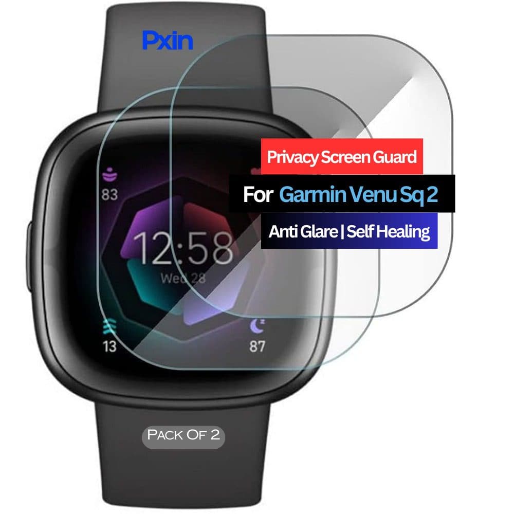 Garmin Venu Sq 2 Smartwatch Privacy Screen Guard for | Privacy Filter | Anti-Glare, Fingerprint Resistant (Pack of 2)
