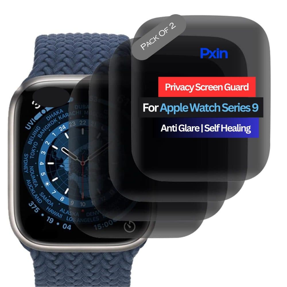 Apple Watch Series 9 Smartwatch Privacy Screen Guard for | Privacy Filter | Anti-Glare, Fingerprint Resistant (Pack of 2)