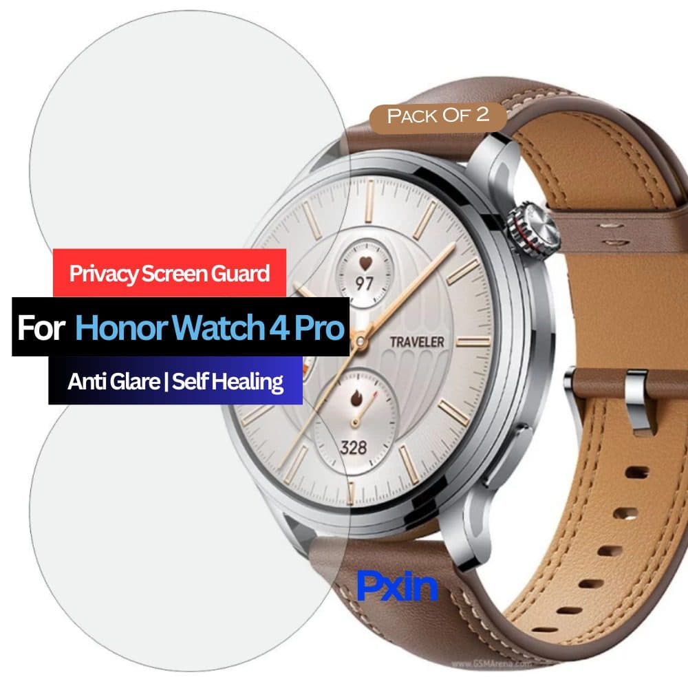 Honor Watch 4 Pro Smartwatch Privacy Screen Guard for | Privacy Filter | Anti-Glare, Fingerprint Resistant (Pack of 2)