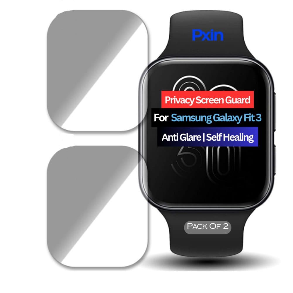 Samsung Galaxy Watch Fit 3 Smartwatch Privacy Screen Guard for | Privacy Filter | Anti-Glare, Fingerprint Resistant (Pack of 2)