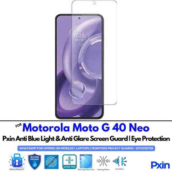 MotorolaMotoG40Neo Mobile Anti Blue Light and Anti Glare Screen Guard