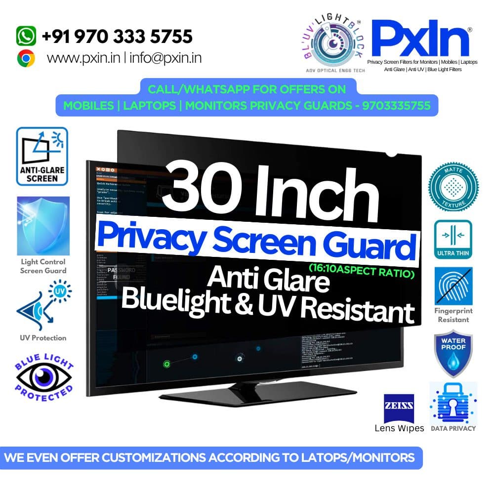 20 inch (4:3) Monitor - Pro Privacy Screen Guard | Anti Glare | Anti Blue Light | UV(A/B/C) Block | PXIN - Image 1