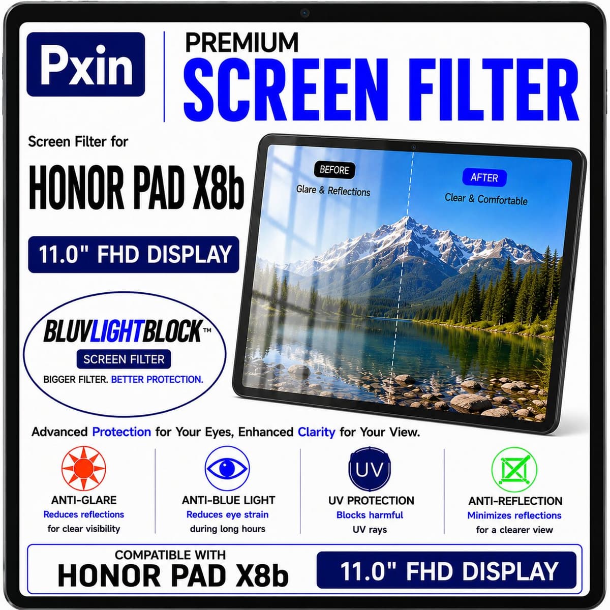 Anti Blue Light & Anti Glare Screen Guard for Honor Pad X8b - Image 1