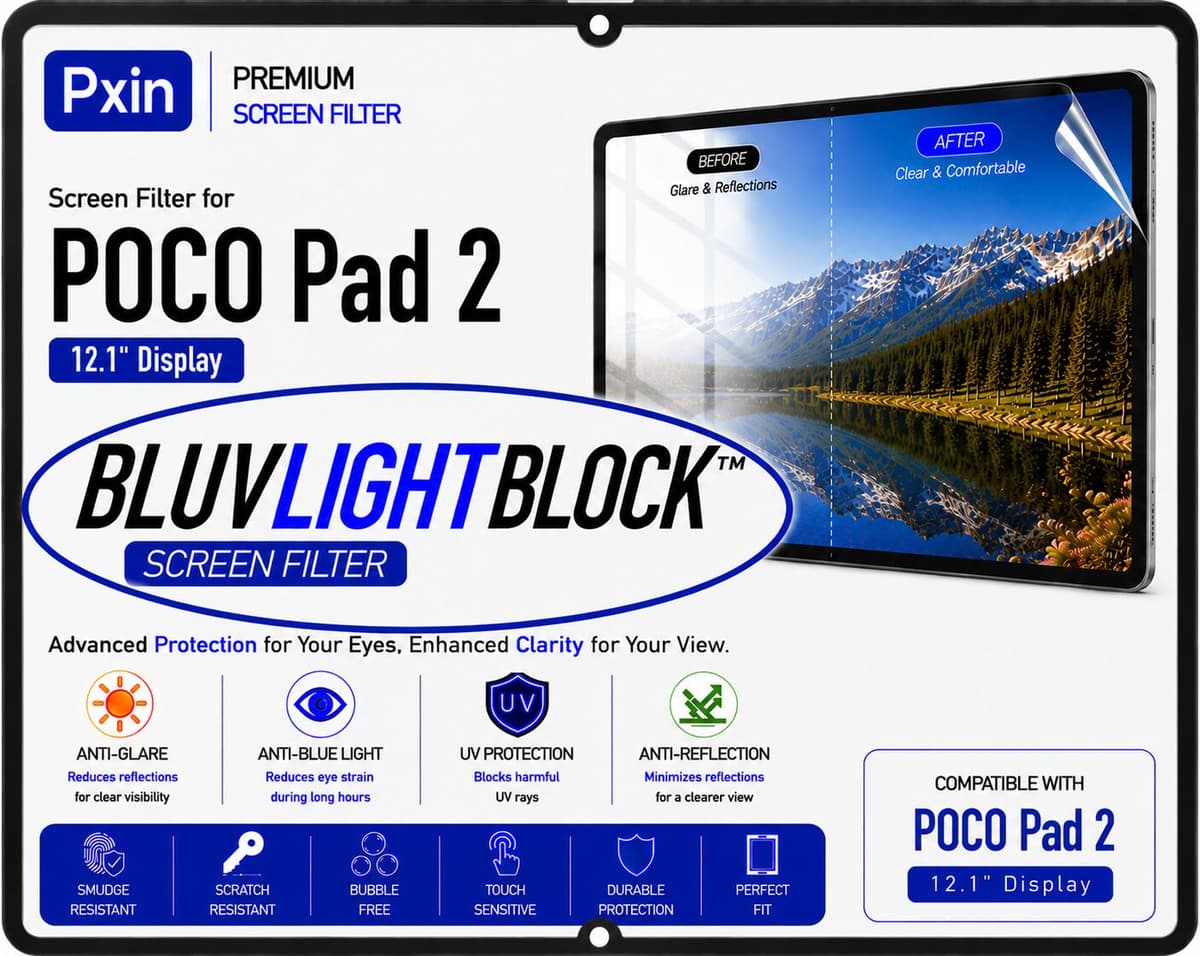 Anti Blue Light & Anti Glare Screen Guard for POCO Pad 2 - Image 1
