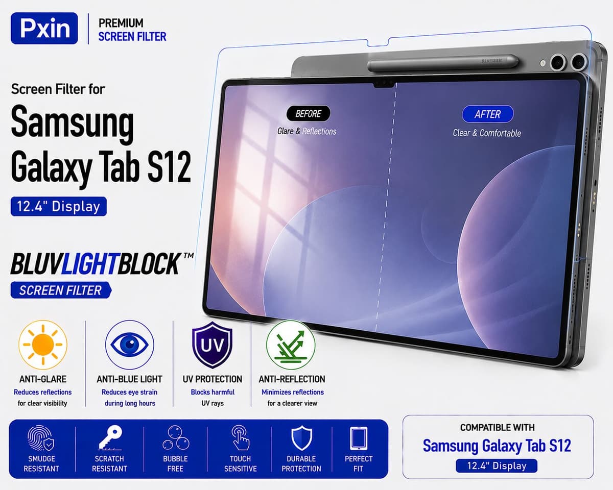 Anti Blue Light & Anti Glare Screen Guard for Samsung Galaxy Tab S12 - Image 1