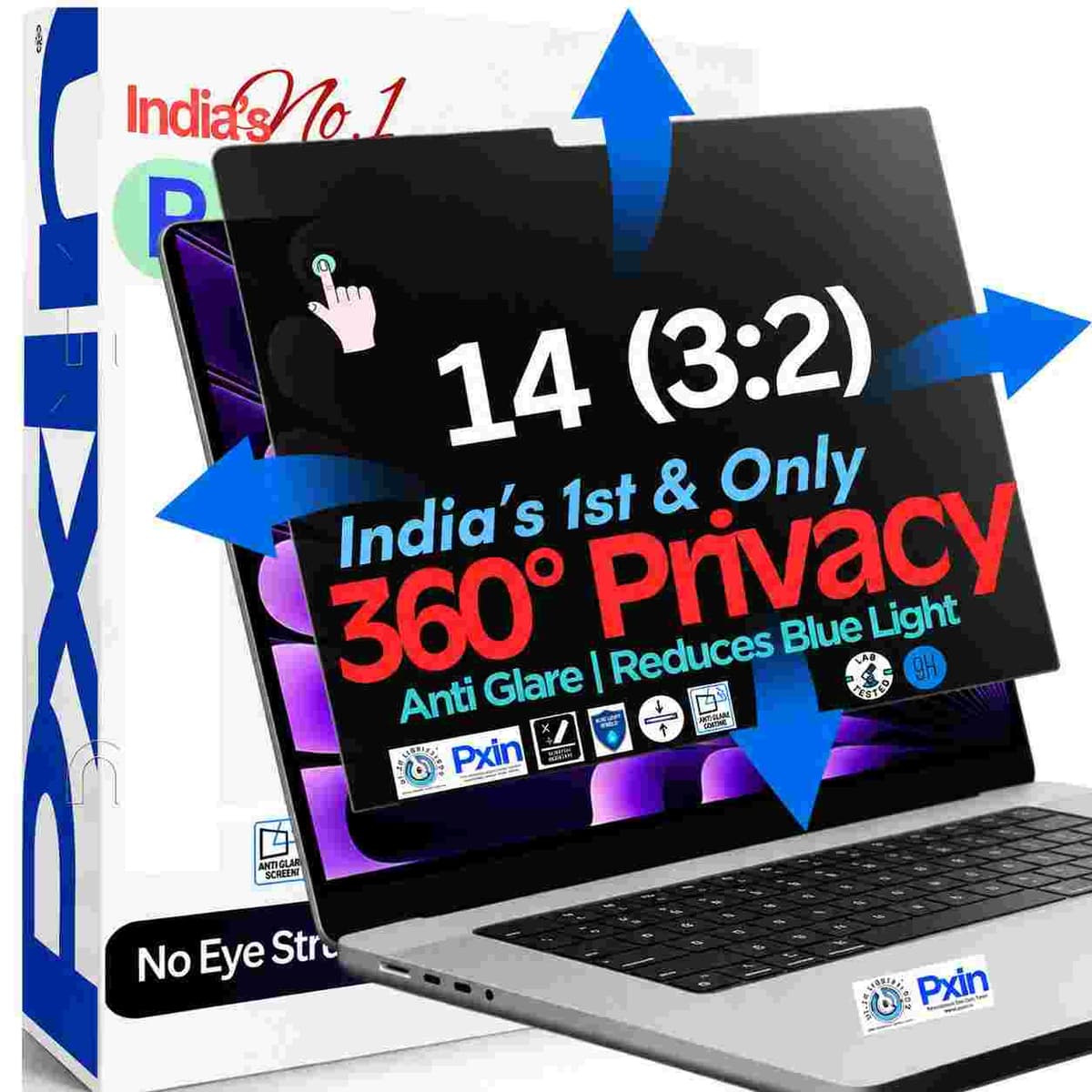 14 inch (3:2) Touch Laptop 360° Privacy (Anti Blue Light & Anti Glare) Screen Guard - Image 1