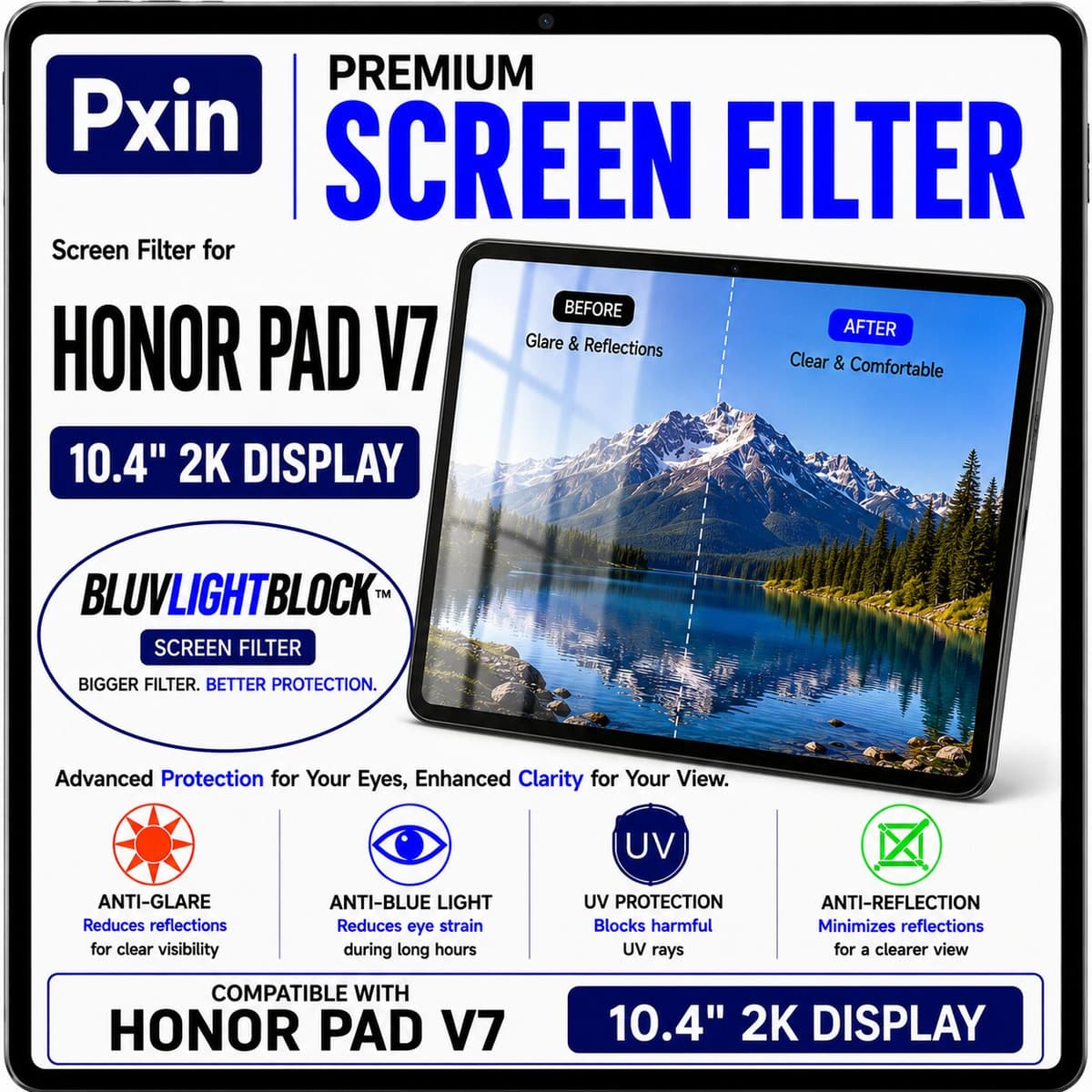 Anti Blue Light & Anti Glare Screen Guard for Honor Pad V7 - Image 1