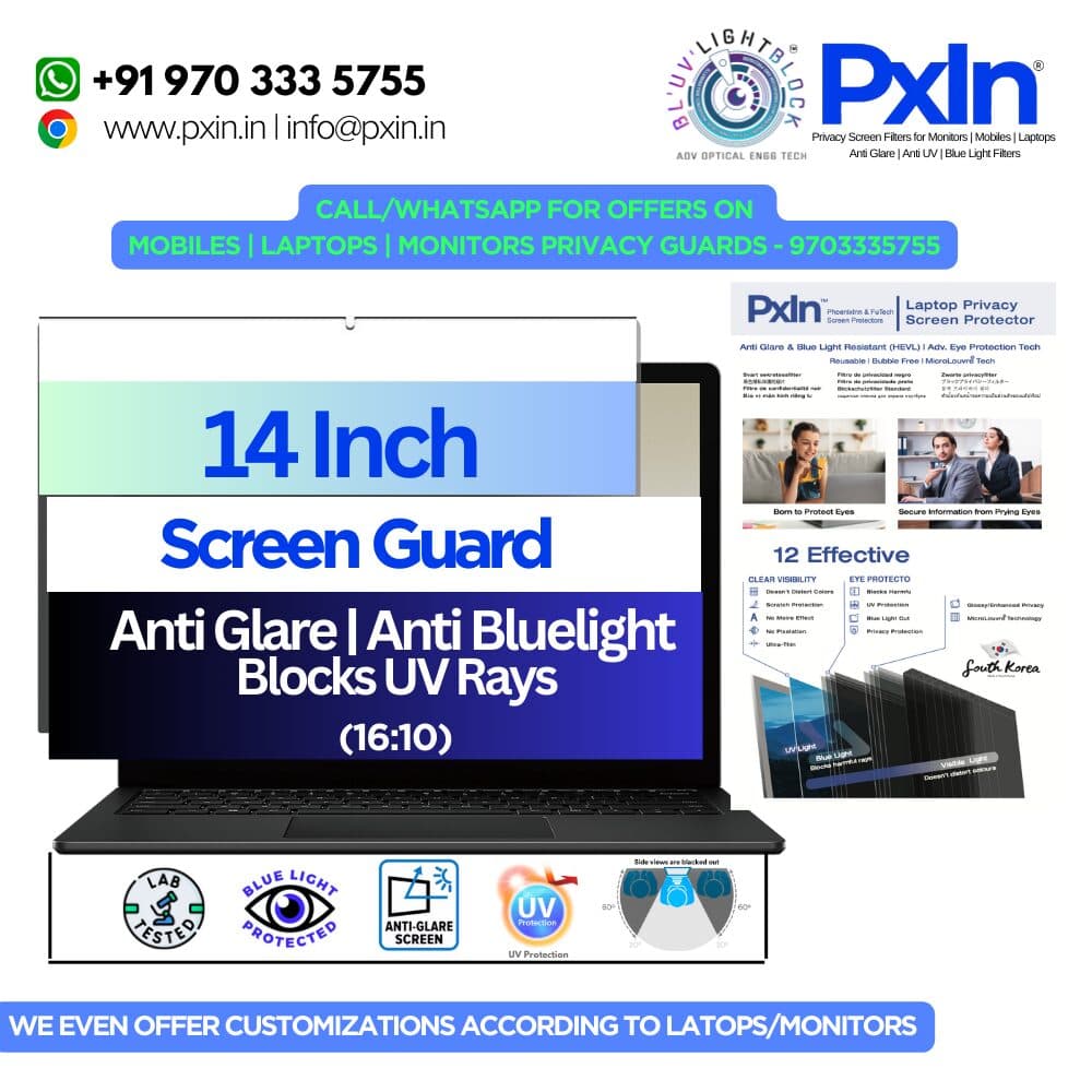 14 Inch (16:10) | Anti Glare | Anti Bluelight Screen Guard
